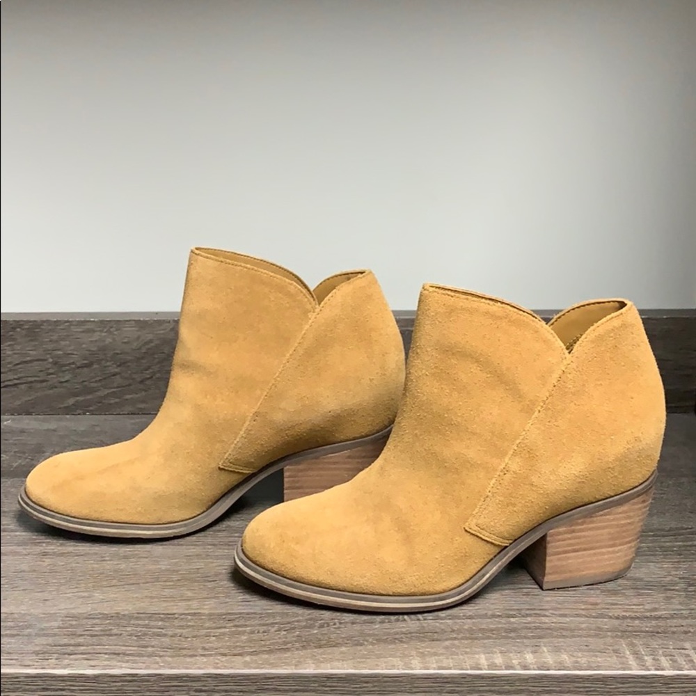 Tan suede booties